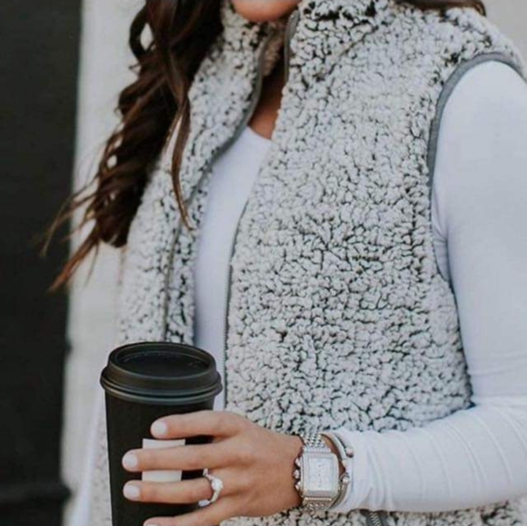 Sherpa fur fleece zip down plush jacket - Picture 5 of 6